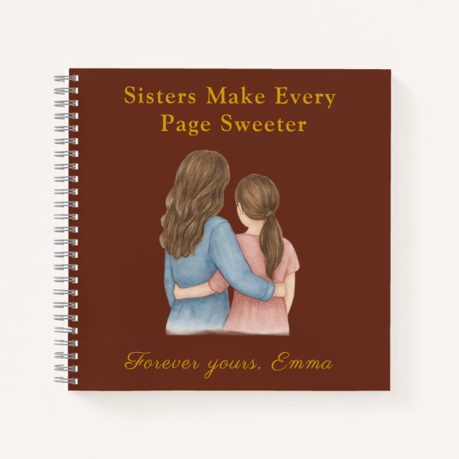 Forever Sisters – Custom Photo Notebook Gift Notizbuch (Vorderseite)