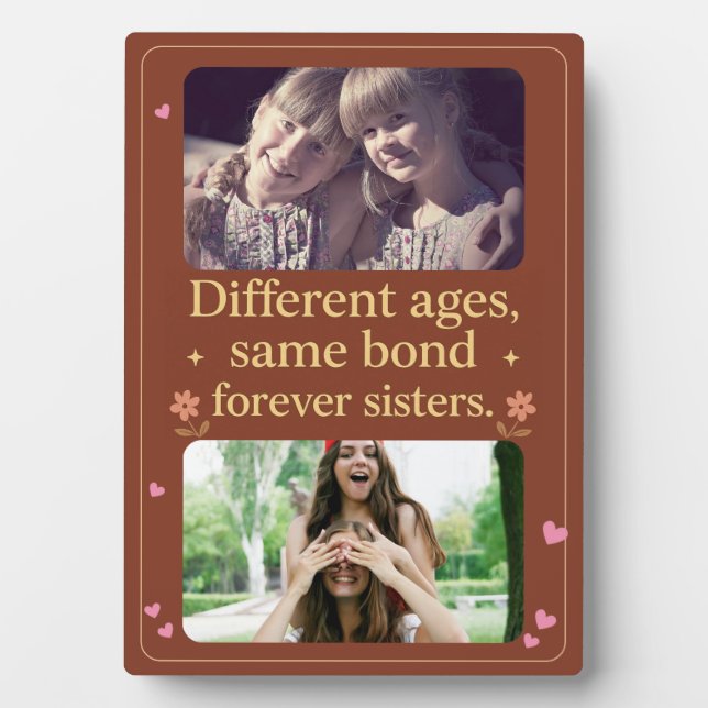 Forever Sisters – Custom Photo Plaque for All Ages Fotoplatte (Vorderseite)