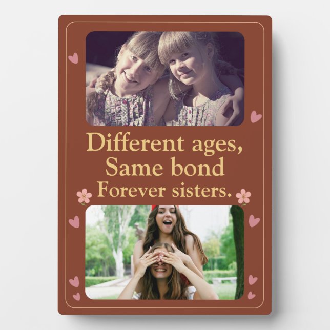 Forever Sisters – Custom Photo Plaque for All Ages Fotoplatte (Vorderseite)