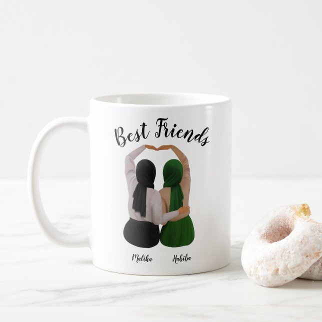 Forever Sisters Personalisiert Hijabi-Geschenk Kaffeetasse (Mit Donut)