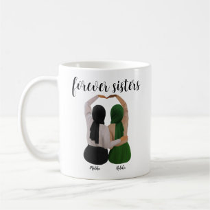 Forever Sisters Personalisiert Hijabi-Geschenk Kaffeetasse