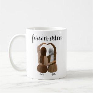 Forever Sisters Personalisiert Hijabi-Geschenk Kaffeetasse