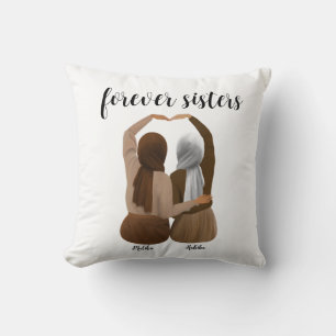 Forever Sisters Personalisiert Hijabi-Geschenk Kissen