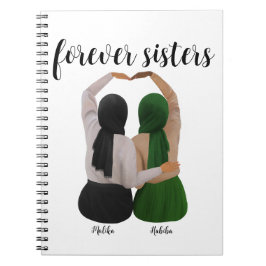 Forever Sisters Personalisiert Hijabi-Geschenk Notizblock