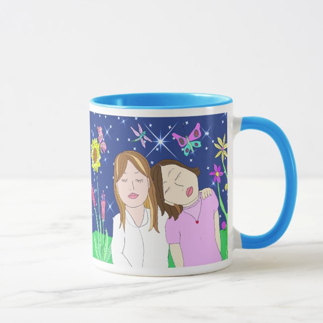 Forever Sistes immer Folk Art Tasse (Rechts)