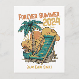 Forever Summer 2024 - jeden Sonnenuntergang genieß Postkarte