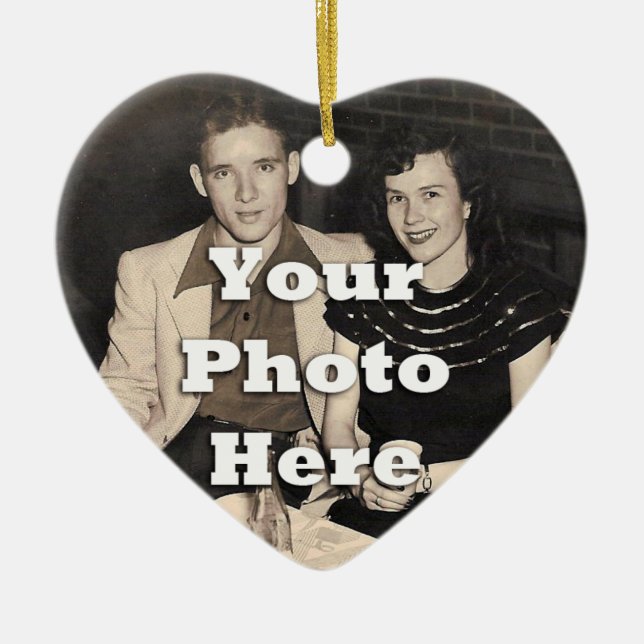 Forever Valentines Couple's Personalisiert Keramik Ornament (Vorne)