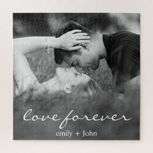 Forever Wedding Names Date Foto Puzzle (Vertikal)