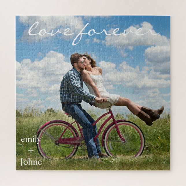 Forever Wedding Names Date Foto Puzzle (Vertikal)