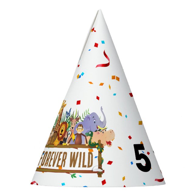 Forever Wild Birthday Party Hat Partyhütchen (Links)