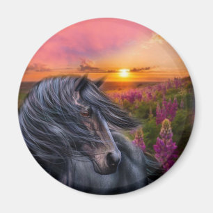 Forever Wild Black Horse Magnet