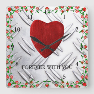 Forever with you quadratische wanduhr