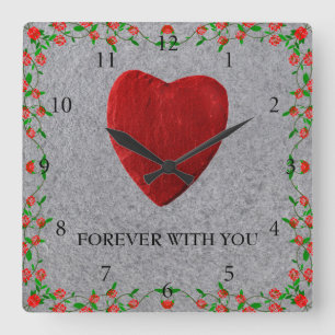 Forever with you quadratische wanduhr