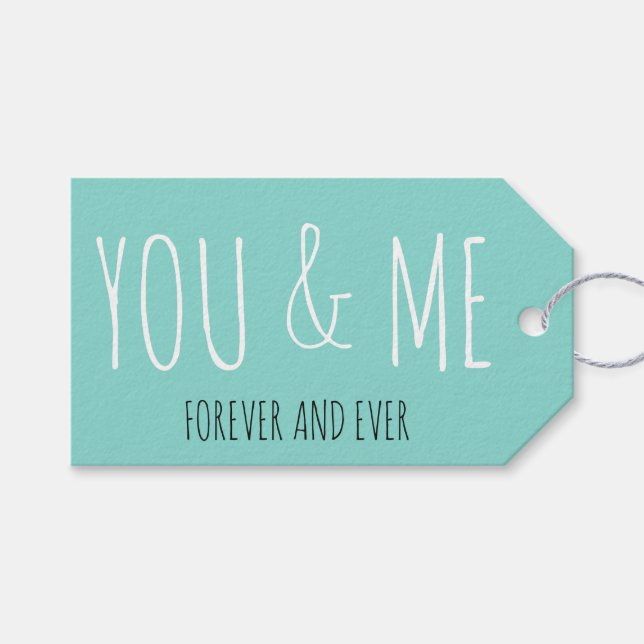 Forever you and Me Wedding Suite Brautparty Geschenkanhänger (Vorderseite (Horizontal))
