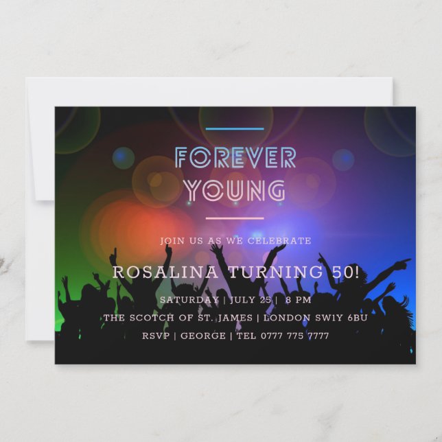 Forever Young Dance Club| Geburtstag Einladung (Vorderseite)