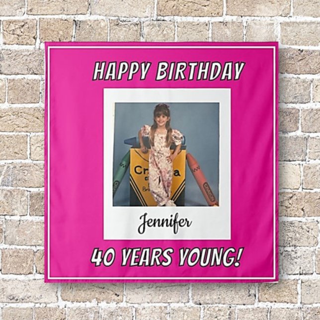 Forever Young Vintag Foto Geburtstag Wandteppich (Von Creator hochgeladen)