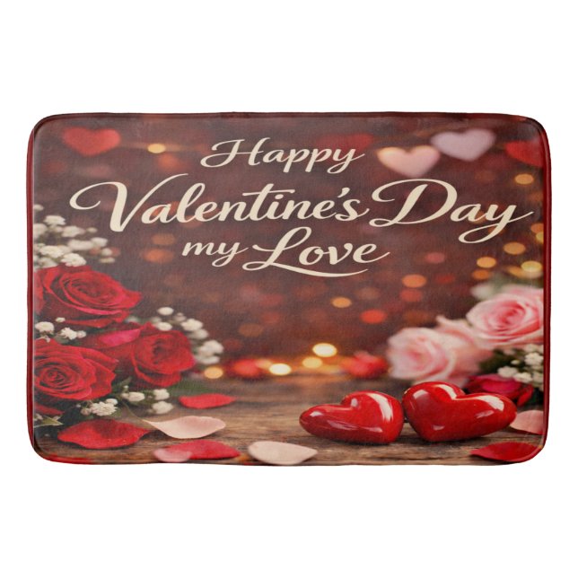 'Forever Your Valentine' Bath Mat Badematte (Vorderseite)