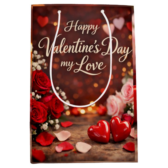 'Forever Your Valentine' Gift Bag Mittlere Geschenktüte (Vorderseite)