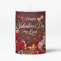 'Forever Your Valentine'-Säulenkerze