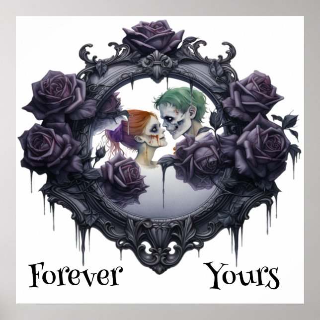 Forever Yours Zombie Couple Liebe Poster (Vorne)
