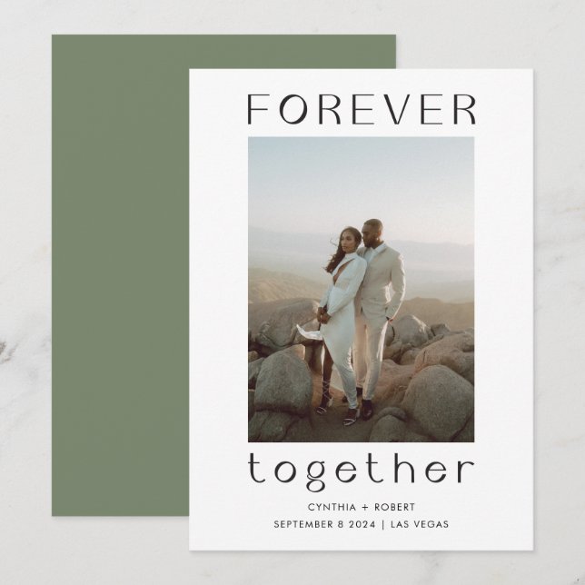 Forever Zage Green Wedding Ankündigung (Vorne/Hinten)