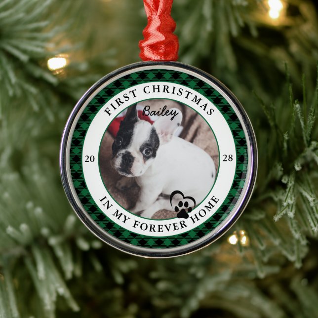 Forever Zuhause Dog's erste Weihnachten Ornament Aus Metall (Baum)