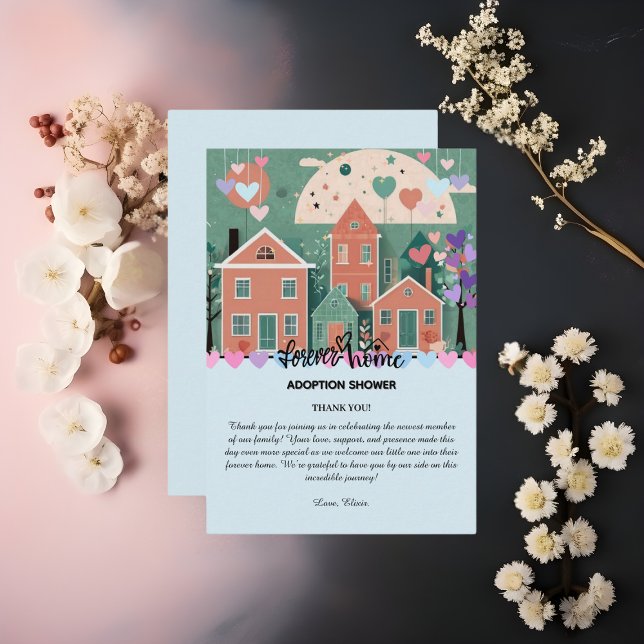 Forever Zuhause Pastel Hearts Adoption Foster Show Dankeskarte (Von Creator hochgeladen)