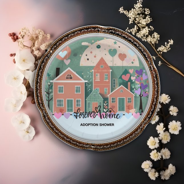 Forever Zuhause Pastel Hearts Adoption Foster Show Pappteller (Von Creator hochgeladen)