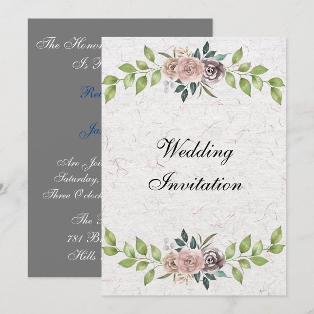 Forever - Zwei Herzen - eine Liebe Einladung Hochz (Vorne/Hinten)