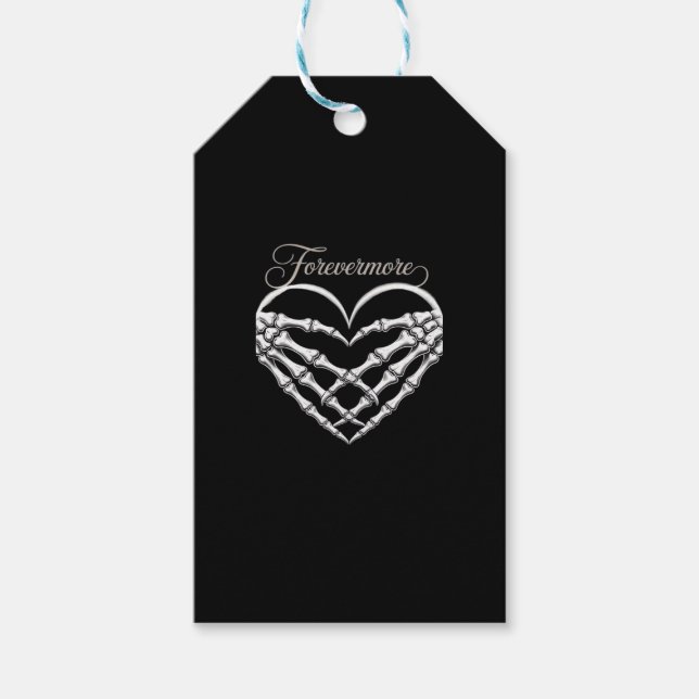Forevermore Skeleton Hands Herz Gotische Romance Geschenkanhänger (Vorderseite)