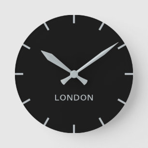 Forex Minimalistisch Gloss Black Wall Clock Runde Wanduhr