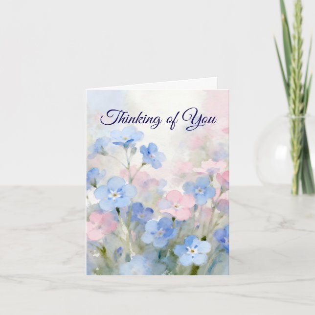 Forget-Me-Not Folded Greeting Card Karte (Vorderseite)