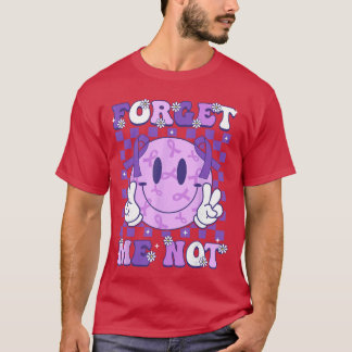 Forget Me Not Smile Face Alzheimer Awareness Suppo T-Shirt