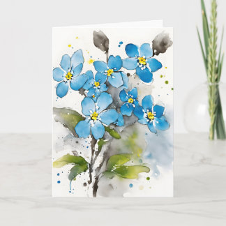 Forget-me-not - Watercolor flowers Karte