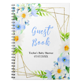 Forget-Me-Nots and Daisies Baby Shower Guest Book Notizblock