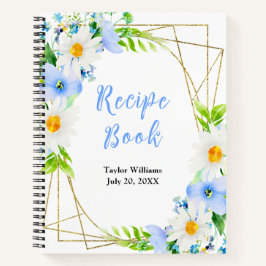 Forget-Me-Nots Daisies Floral Recipe Book Notizbuch