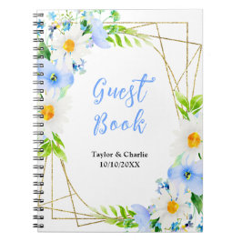 Forget-Me-Nots Daisies Floral Wedding Guest Book Notizblock