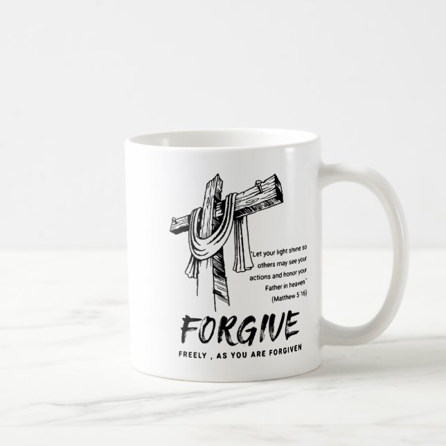 Forgive Cross Christian Faith Tee  Kaffeetasse (Rechts)