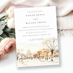 Forgo North Dakota City Scape Wassercolor Wedding Einladung