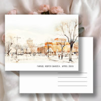 Forgo North Dakota City Scape Watercolor Reisen