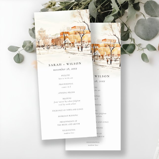 Forgo North Dakota City Scape Wedding Program Card Einladung (Von Creator hochgeladen)