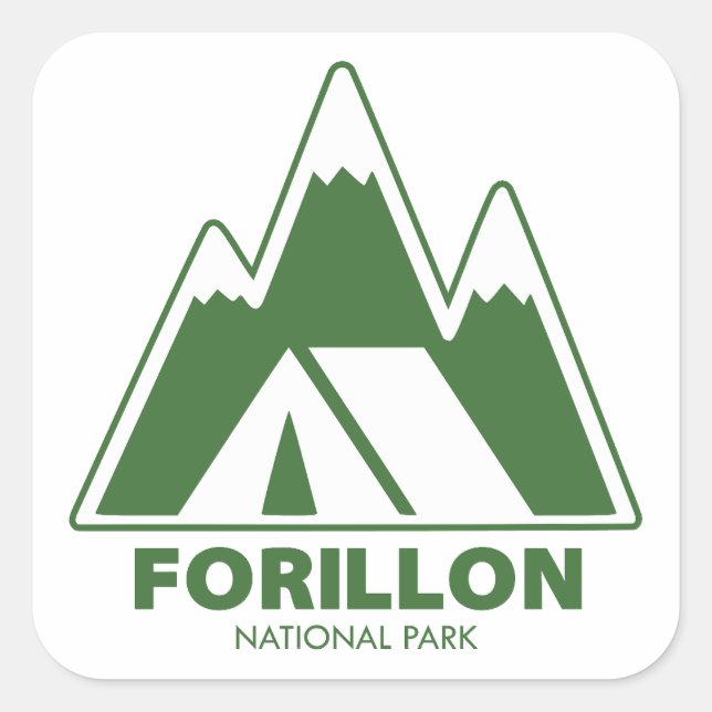 Forillon National Park Mountains Camping Quadratischer Aufkleber (Vorderseite)