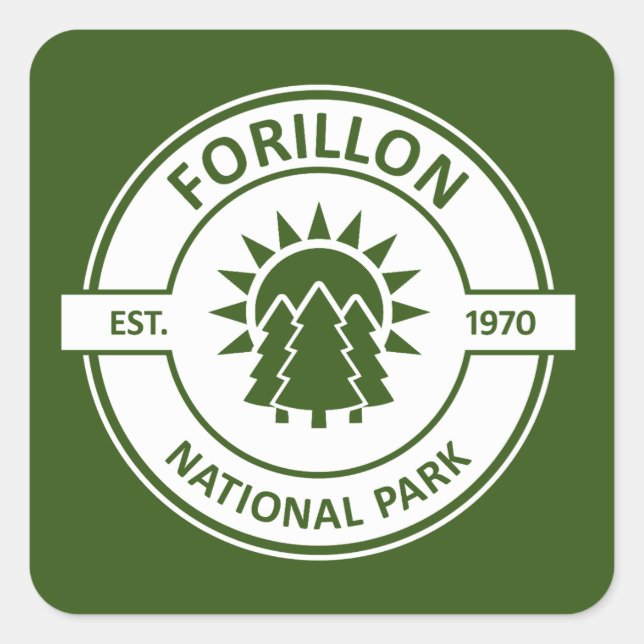Forillon National Park Sun Trees Quadratischer Aufkleber (Vorderseite)