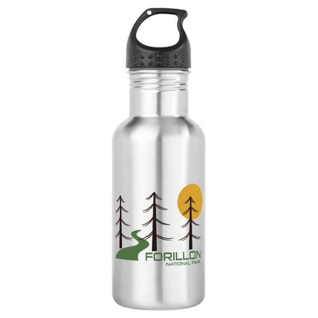 Forillon National Park Trail Edelstahlflasche (Vorderseite)