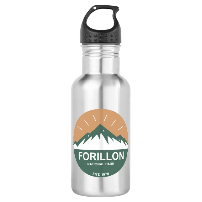 Forillon-Nationalpark Edelstahlflasche (Vorderseite)