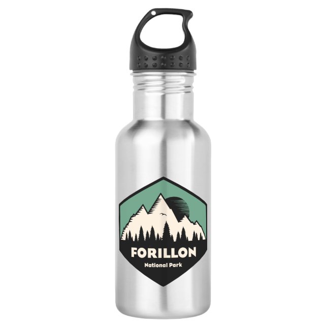 Forillon-Nationalpark Edelstahlflasche (Vorderseite)