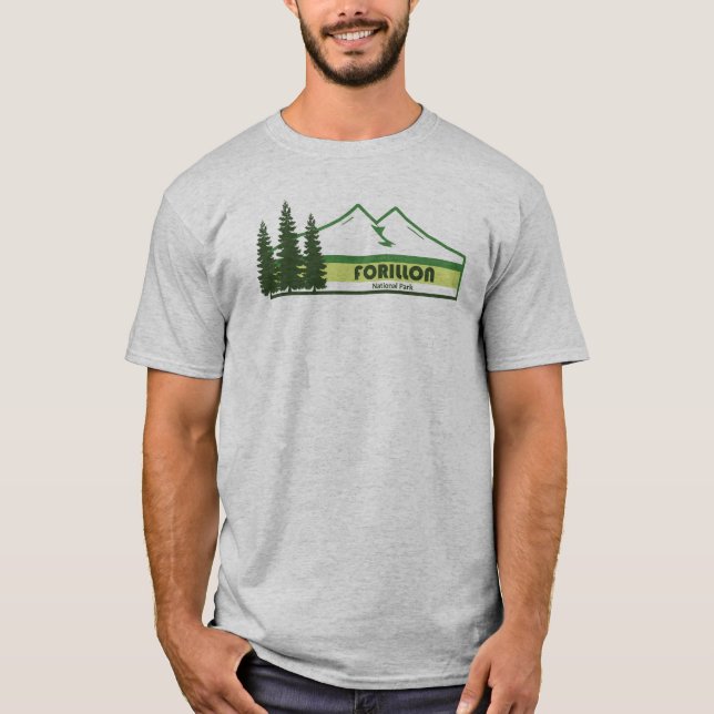 Forillon Nationalpark Grüne Streifen T-Shirt (Vorderseite)