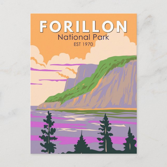 Forillon Nationalpark Kanada Reise Kunst Vintage Postkarte (Vorderseite)