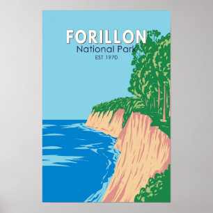 Forillon Nationalpark Kanada Vintage Kunst Poster