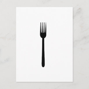 Fork Cutlery Silhouette Einfache Feinschmecker Lie Postkarte